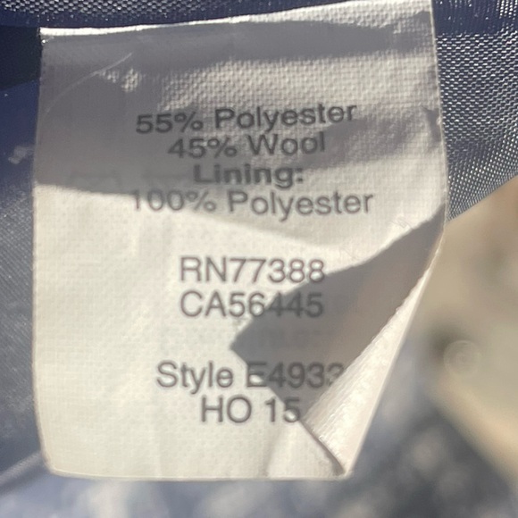 J. Crew Navy Blue and Cream Tweed City Coat Sz 0 Excellent Condition - Picture 7 of 16